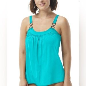 Coco reef Classic Solids Ultra-Fit Underwire Tankini Top Swimsuit 34 DD sliming